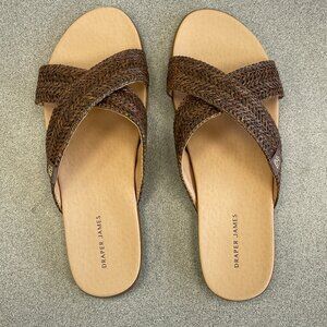 NEW Draper James Alex Women's Size 8M  Brown Slip-On Flat Sandals